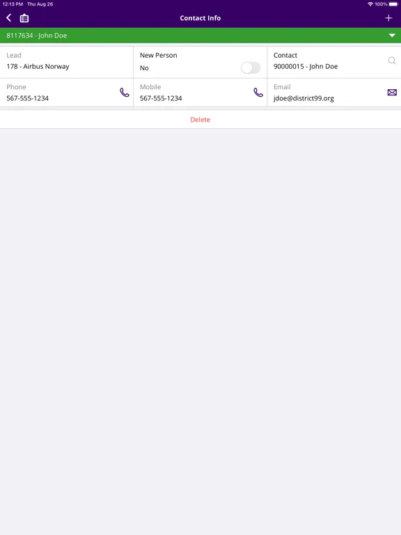 IFS CRM Companion iPad  スクリーンショット