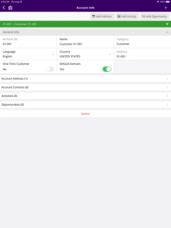 IFS CRM Companion iPad  スクリーンショット