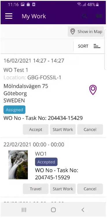 IFS MWO Maintenance Screenshots