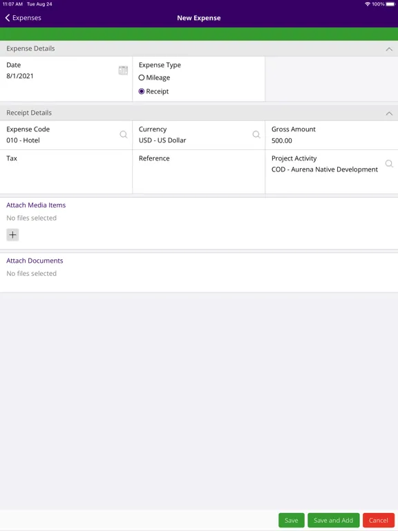 Ảnh chụp màn hình của IFS Trip Tracker iPad 