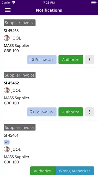 Tangkapan skrin IFS Notify Me