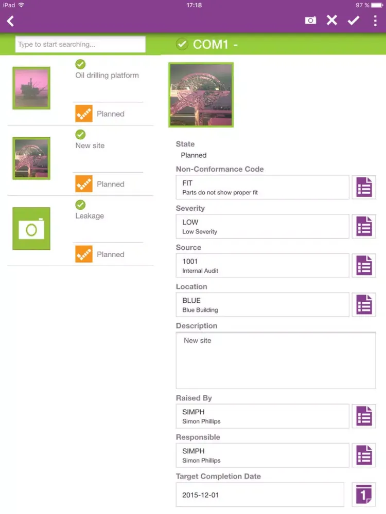 Скриншоты IFS Nonconformance Reporter iPad 