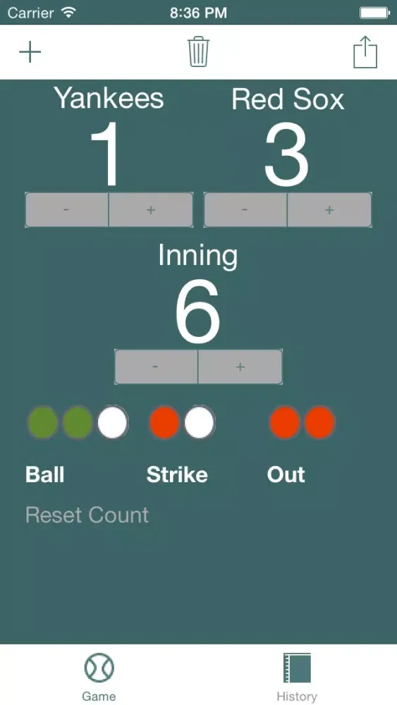 Simple Baseball Scoreboard Screenshots