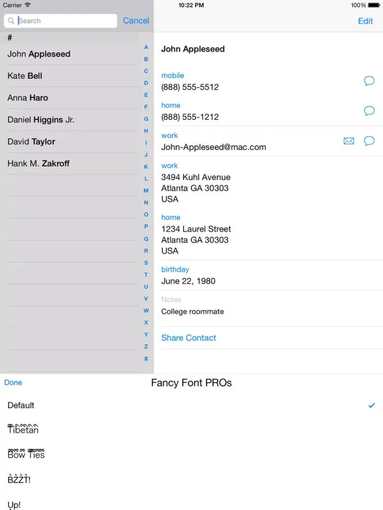Screenshot di Fancy Font Keyboard PRO - For iOS8 Custom keyboard with cool fonts iPad 