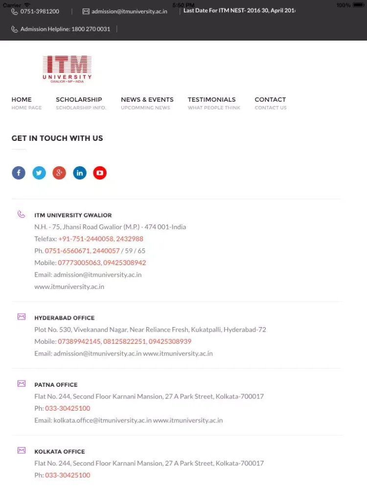 ITM University Gwalior iPad 應用截圖