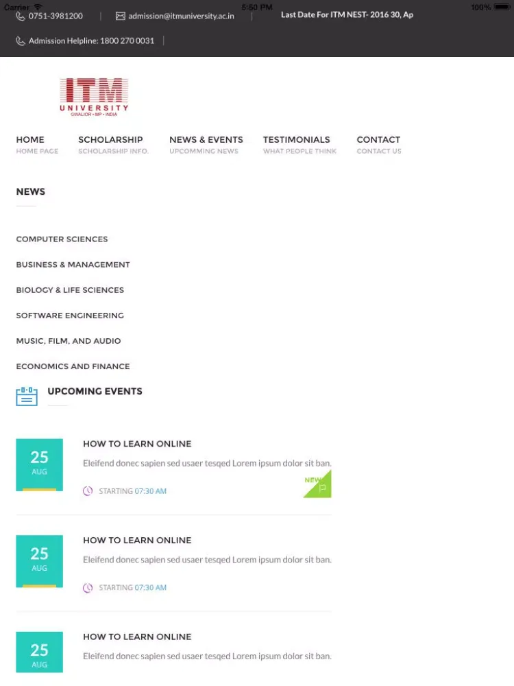 ITM University Gwalior iPad 應用截圖