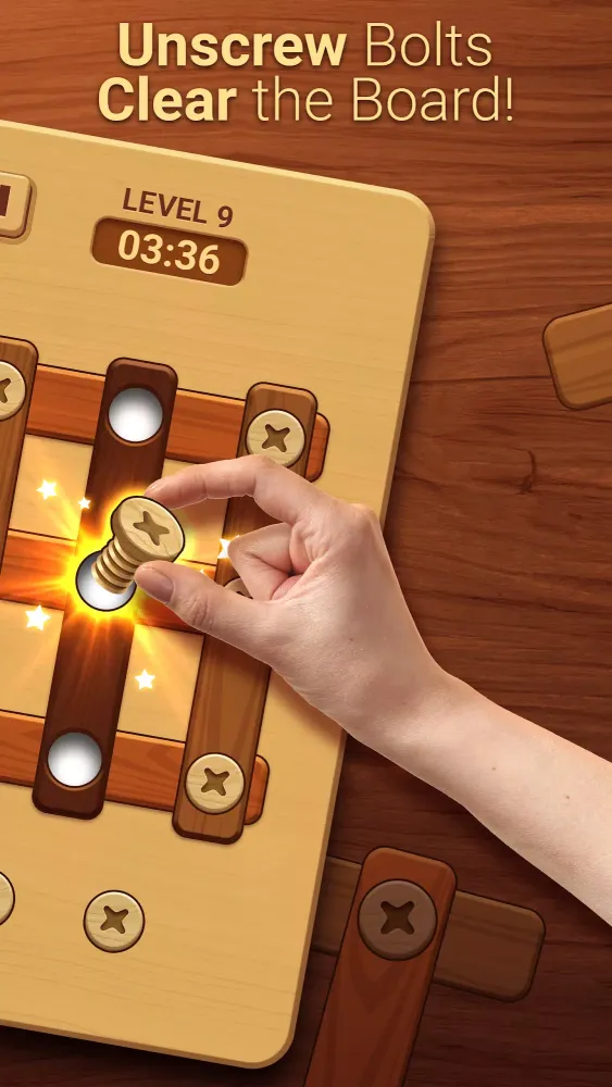 Woodle - Wood Screw Puzzle 스크린샷