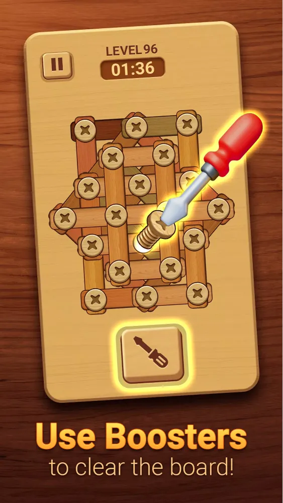 Woodle - Wood Screw Puzzle 스크린샷