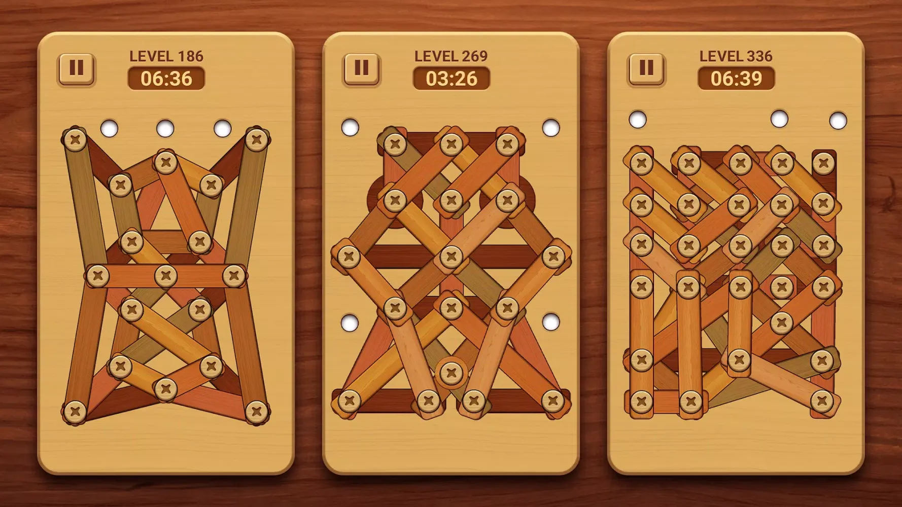 Woodle - Wood Screw Puzzle 스크린샷