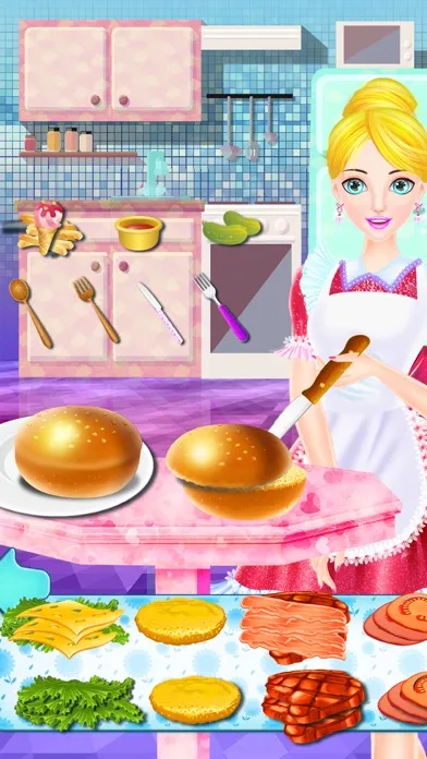 Cooking Hamburger Girl Makeup سکرین شاٹس
