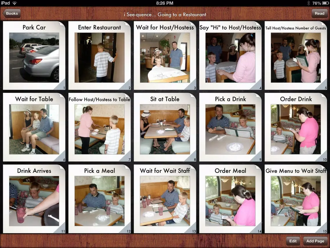 i Get... Going to a Restaurant Vocabulary Photo Books and Social Stories iPad 应用截图