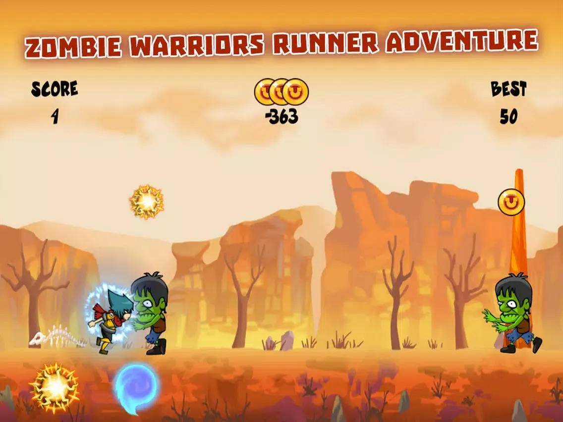 Tangkapan skrin Zombie Warrior Runner iPad 