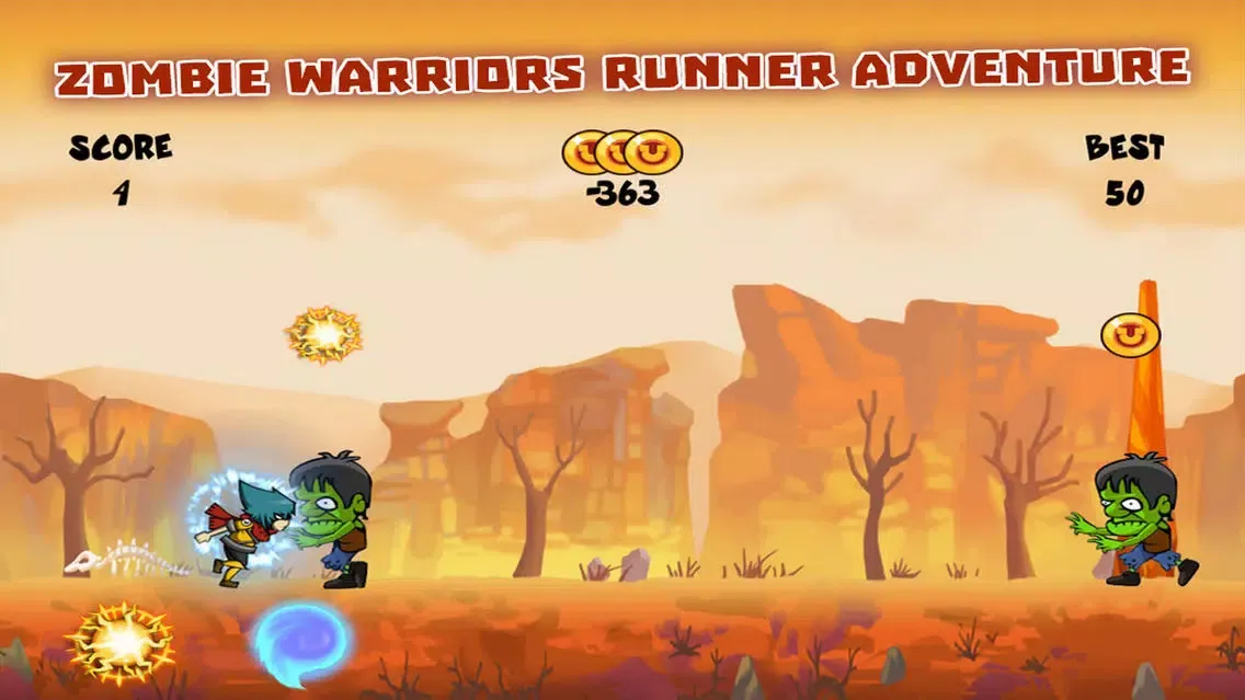 Tangkapan skrin Zombie Warrior Runner
