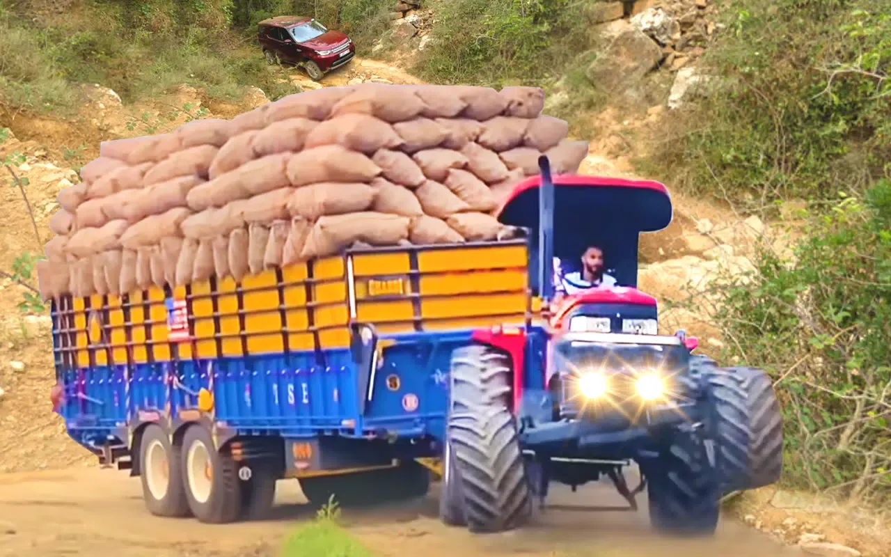 Tangkapan skrin Modern Farming Tractor Games