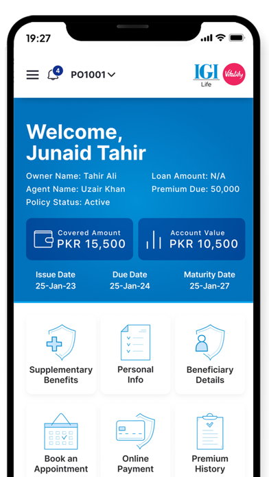 Tangkapan layar IGI Life Customer Solution App