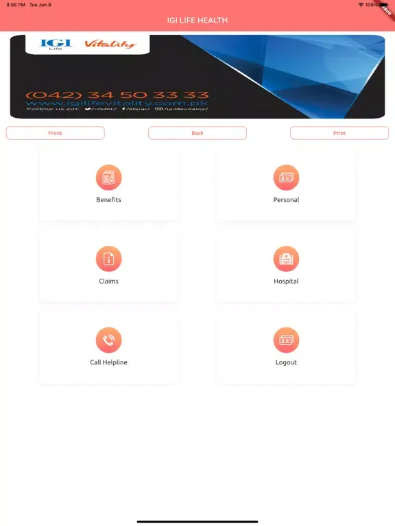 IGI Life Health iPad  Screenshots
