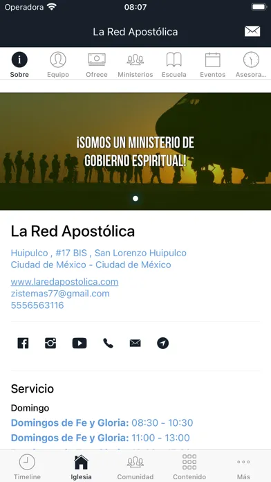 Captures d'écran de La Red Apostólica