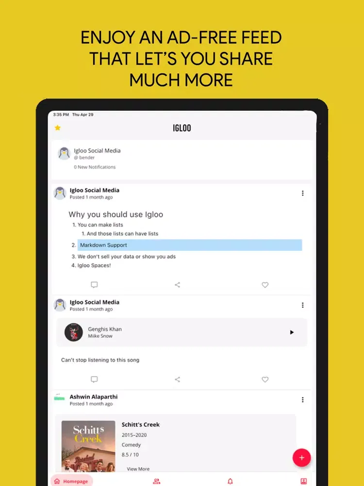 Igloo - Private Social Media iPad  스크린샷