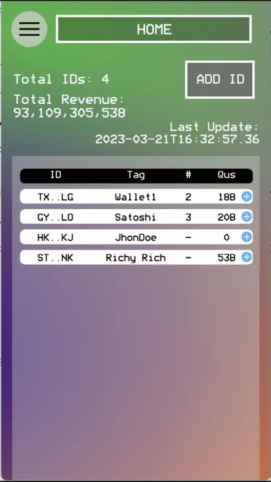 Captures d'écran de Qubic App