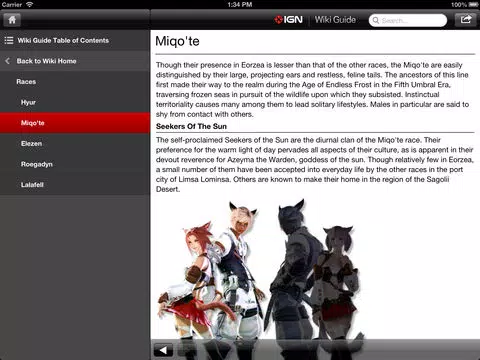 IGN App For Final Fantasy XIV: A Realm Reborn iPad  स्क्रीनशॉट