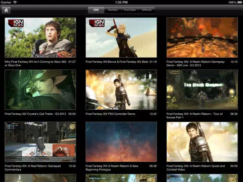 IGN App For Final Fantasy XIV: A Realm Reborn iPad  स्क्रीनशॉट