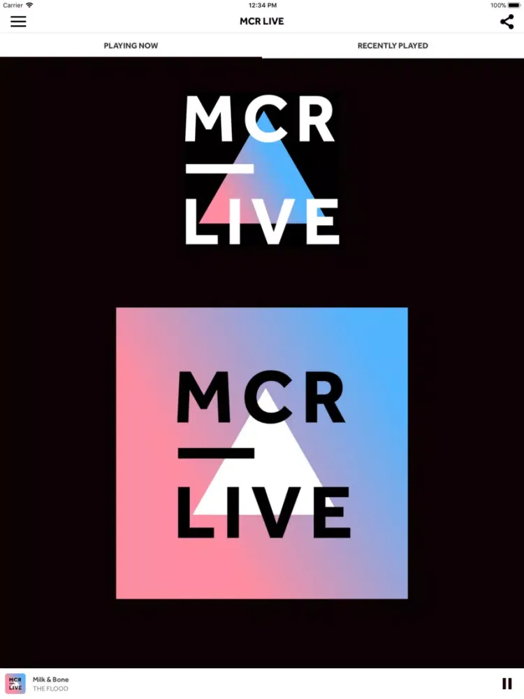 Tangkapan layar MCR LIVE iPad 