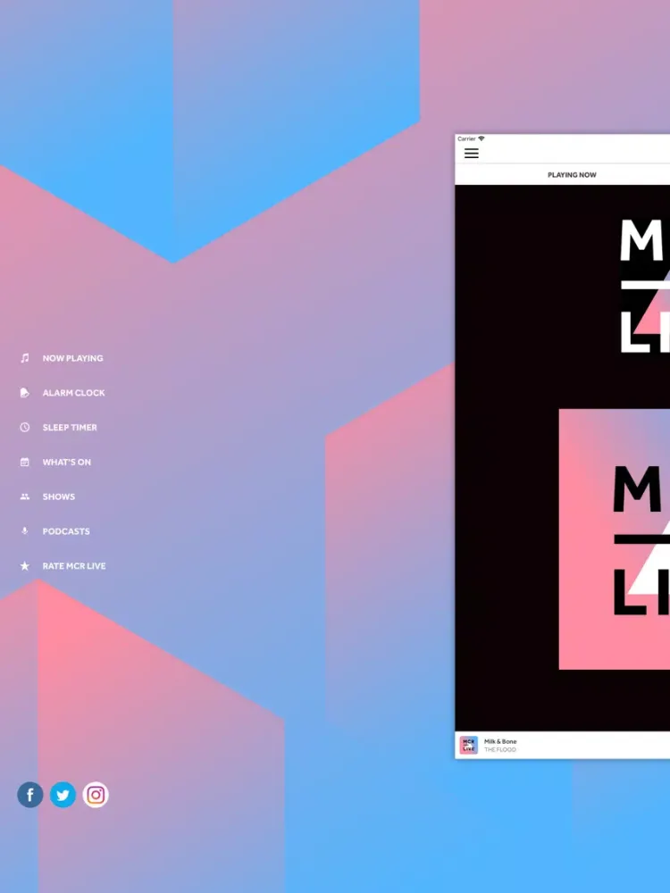 Tangkapan layar MCR LIVE iPad 