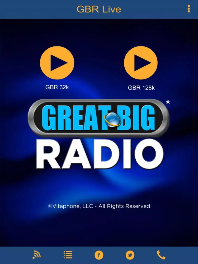 Tangkapan layar Great Big Radio iPad 