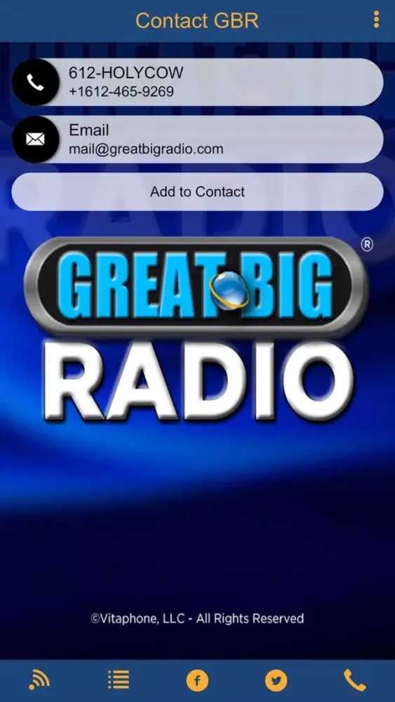 Tangkapan layar Great Big Radio