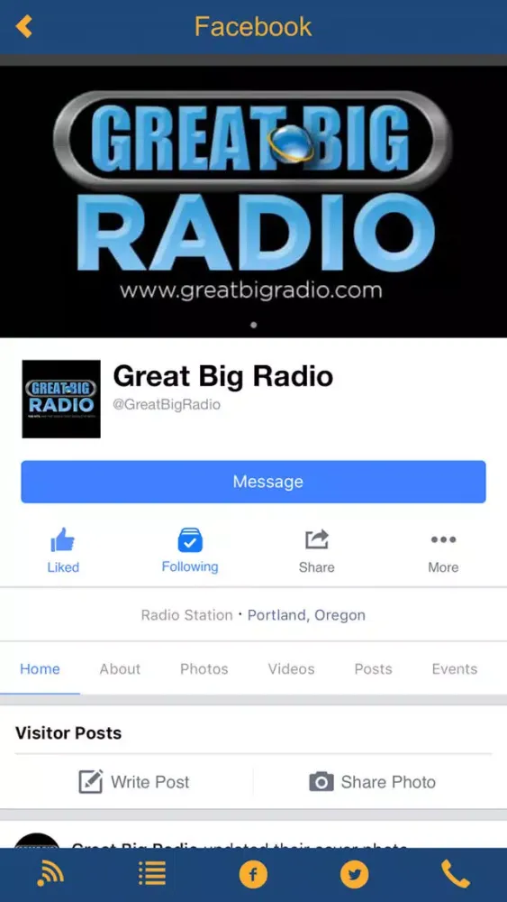Tangkapan layar Great Big Radio