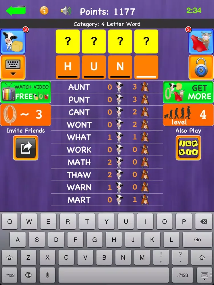 ภาพหน้าจอของ Guess the Code - Best Free Mastermind / Bulls and Cows Words Games iPad 