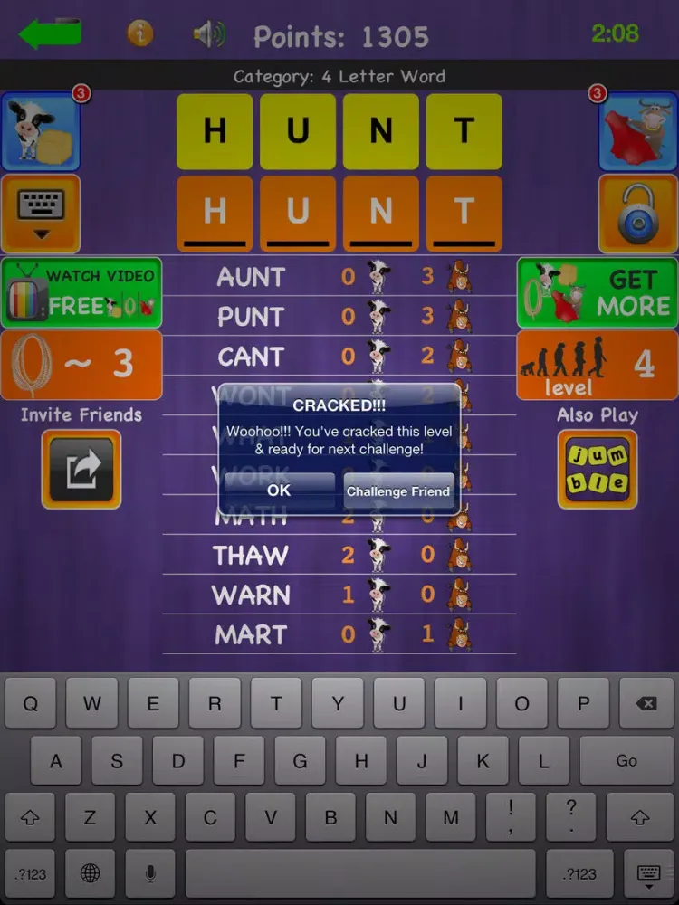 ภาพหน้าจอของ Guess the Code - Best Free Mastermind / Bulls and Cows Words Games iPad 