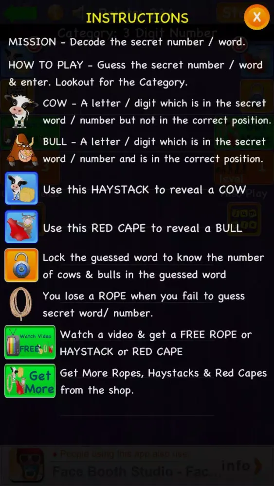 ภาพหน้าจอของ Guess the Code - Best Free Mastermind / Bulls and Cows Words Games