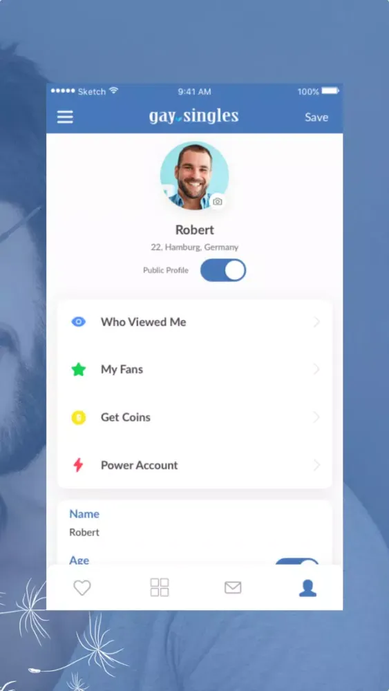 Capturas de tela do Gay Singles- Dating & Chat App