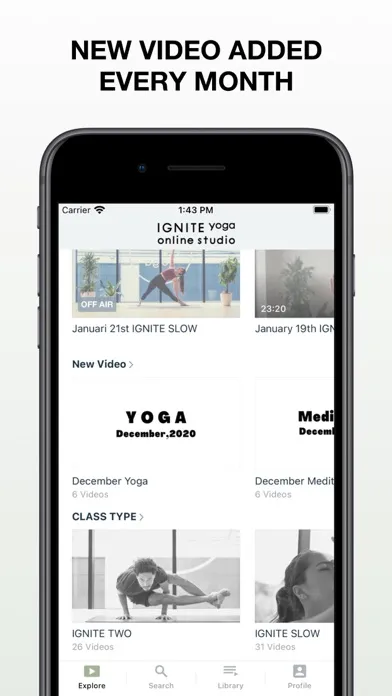 IGNITE YOGA ONLINE STUDIO 스크린샷