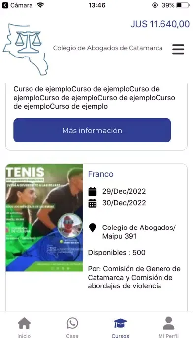 Zrzuty ekranu Colegio de Abogados Catamarca