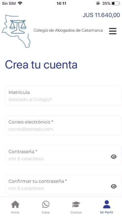 Zrzuty ekranu Colegio de Abogados Catamarca