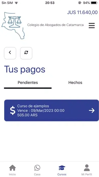 Zrzuty ekranu Colegio de Abogados Catamarca