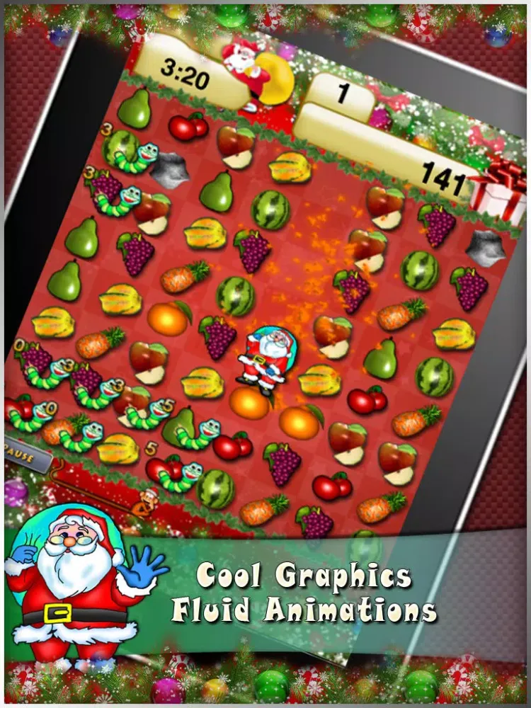 Capturas de tela do Fruited Xmas iPad 