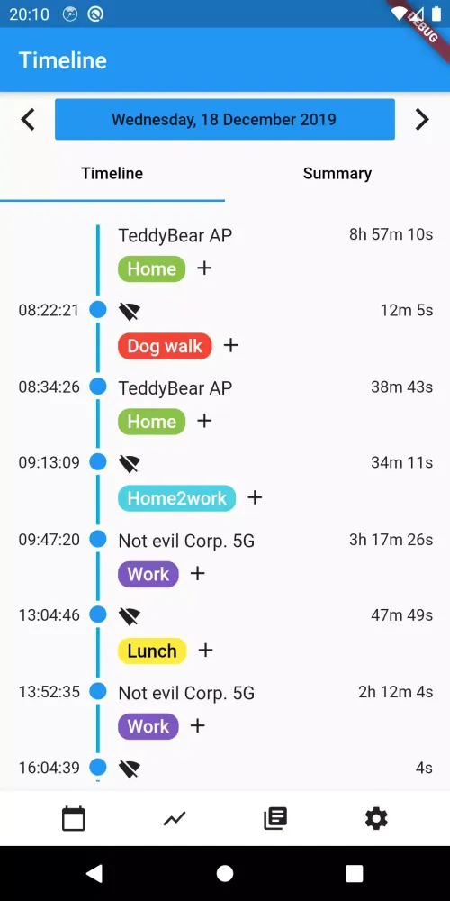 Скриншоты Wifi Time Tracker