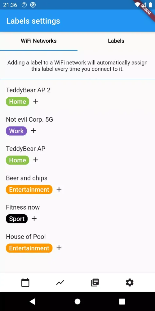 Скриншоты Wifi Time Tracker