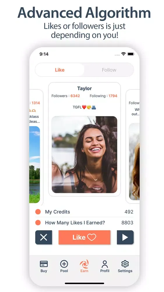 Zrzuty ekranu IGPool: Followers and Likes