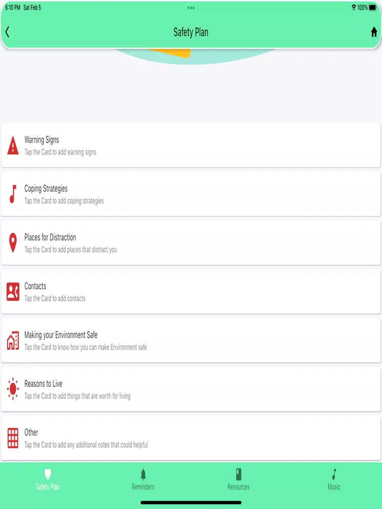 My Safety Plan iPad  স্ক্রিনশট