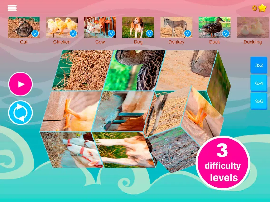 Ảnh chụp màn hình của Smart Cubes: farm animals puzzle game for kids iPad 