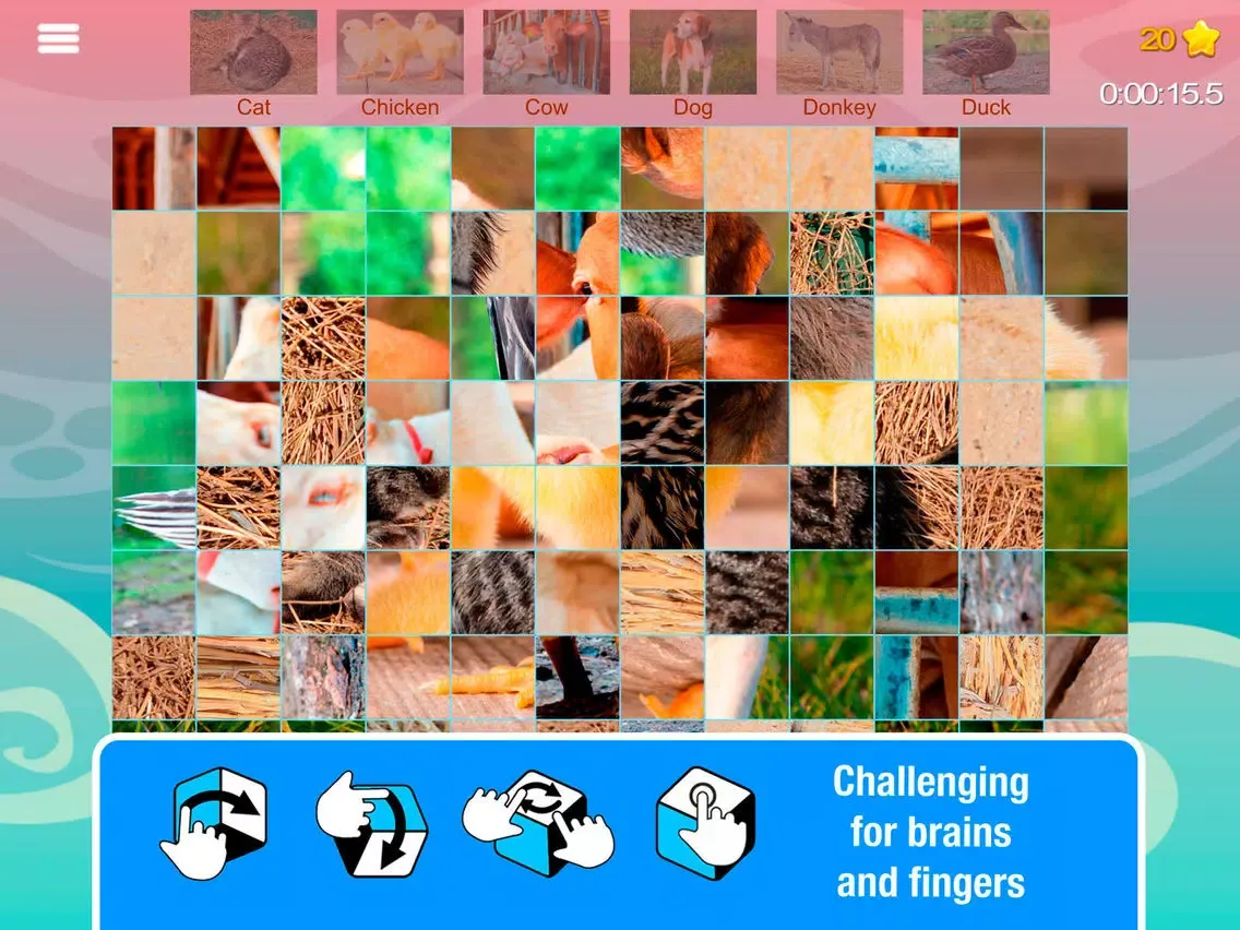 Ảnh chụp màn hình của Smart Cubes: farm animals puzzle game for kids iPad 