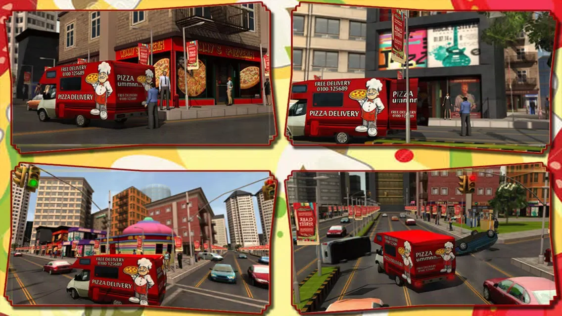 Captures d'écran de Pizza Delivery Simulator : Crazy City Food Free Transport Game