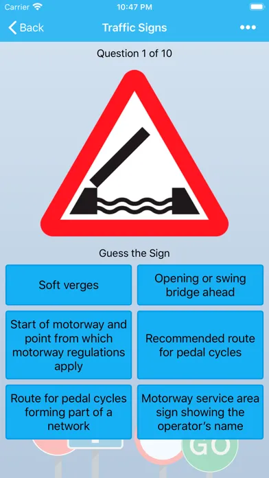 ภาพหน้าจอของ UK Road Signs: Test and Theory