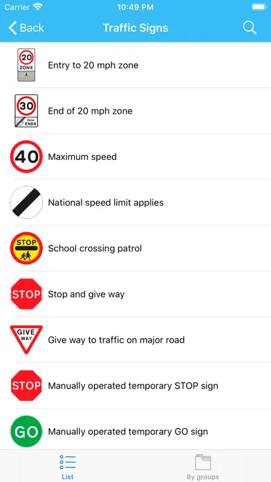 ภาพหน้าจอของ UK Road Signs: Test and Theory