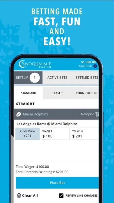 Tangkapan layar Snoqualmie Casino Sports