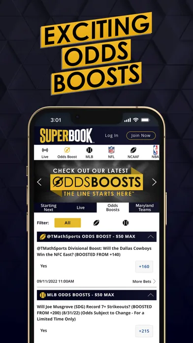 Ảnh chụp màn hình của SuperBook Sports Maryland